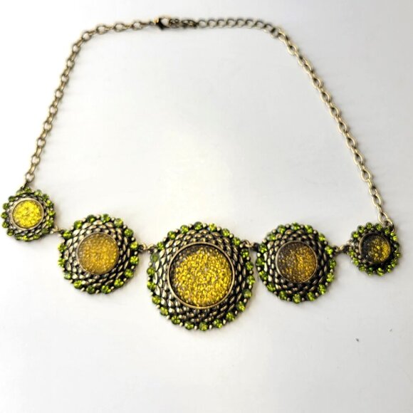 Lime Green Statement Choker Necklace - Picture 4 of 13